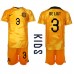 Nederland Matthijs de Ligt #3 Hjemmedraktsett Barn VM 2022 Kortermet (+ Korte bukser)
